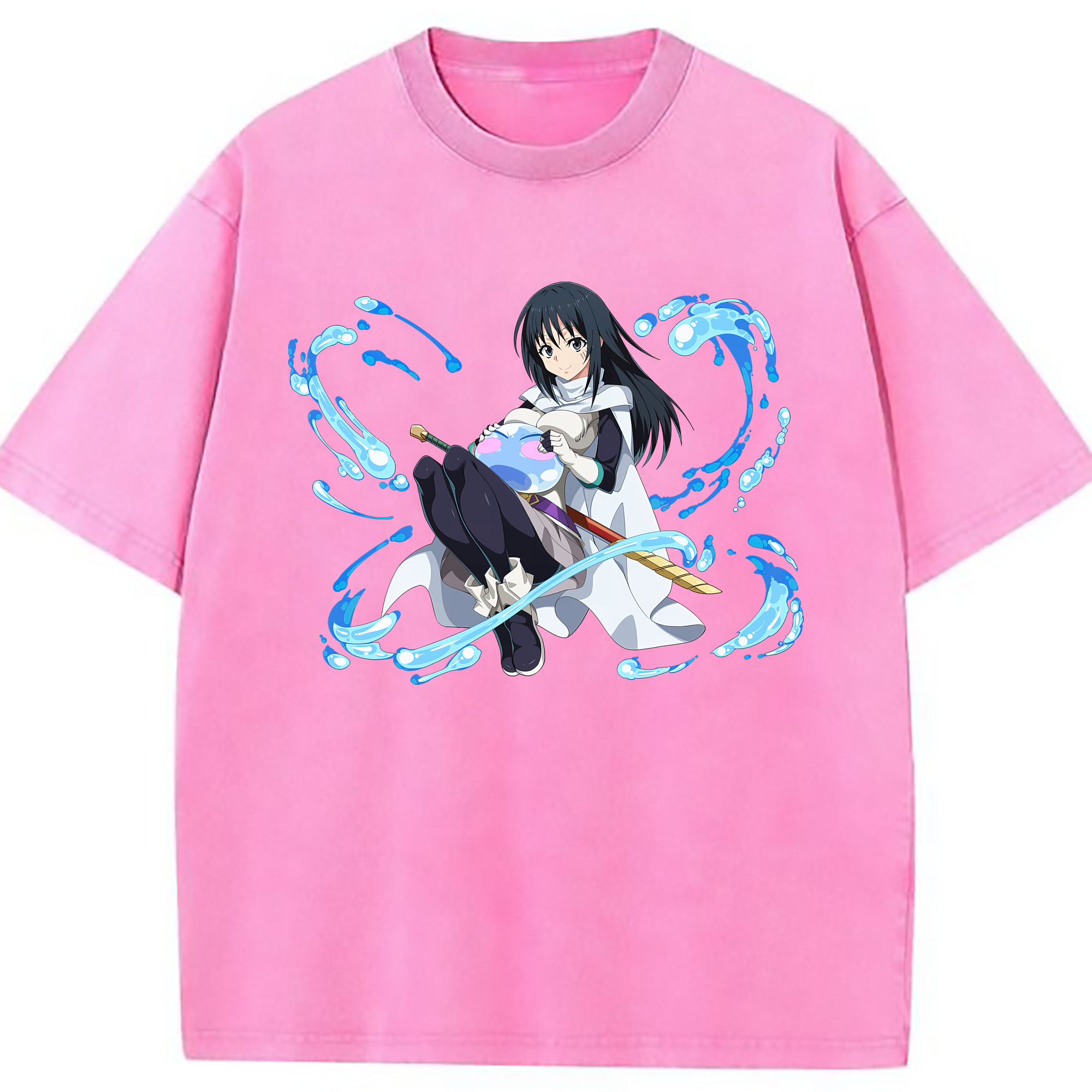 （画像用） 転スラ Regarding Reincarnated to Slime 綿100% ヴィンテージ風 半袖Tシャツ（フロントプリント）